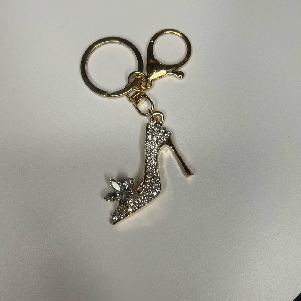 shoe sexy heel rhinestone key chain, bag charm